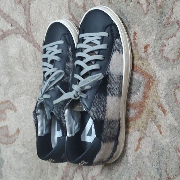 P448 John wool low top sneaker Buffalo check - Picture 1 of 9